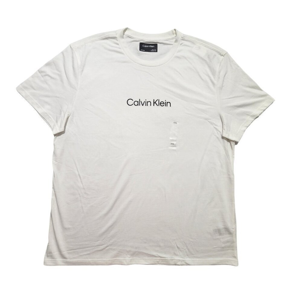 Calvin Klein Men's T-Shirt Short Sleeve CK Logo 100% Cotton White 2XL